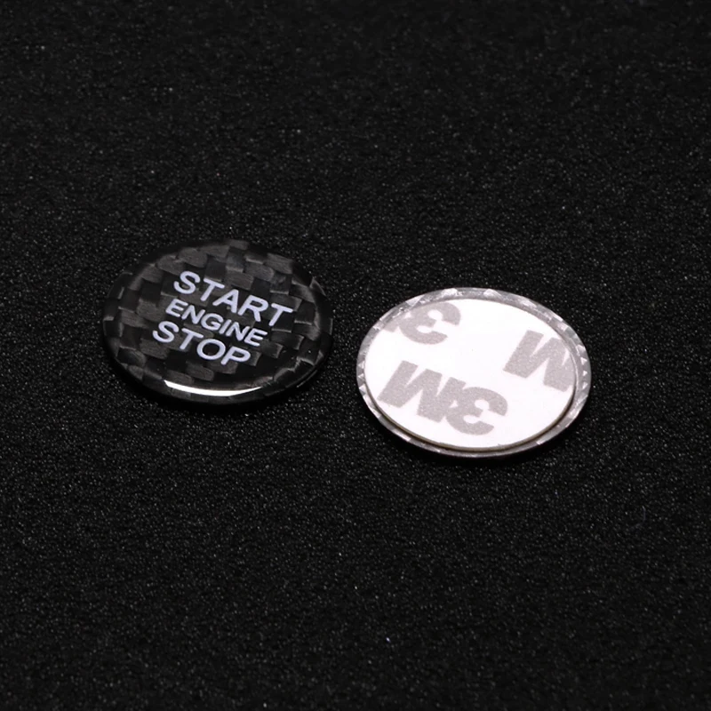 In Fibra di carbonio Per Audi A3 A4 A5 A6 C5 C6 Q5 Q7 S3 S6 S7 Auto Motore Start Stop Pulsante Trim Adesivo Portachiavi Accessori Interni 6