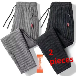 Pantaloni casual in velluto a coste di lusso Nuovo arrivo Pantaloni da uomo autunnali Gamba dritta Comodo abbigliamento da uomo Pantaloni larghi Designer da uomo Clo 1