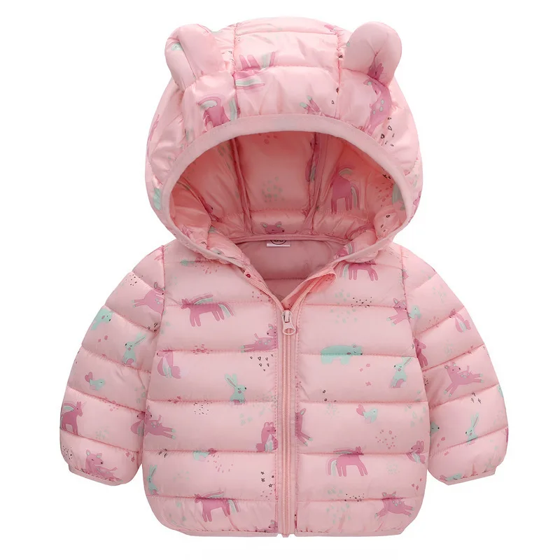 Ragazzi Ragazze Piumini caldi Autunno Inverno Giacche Stampa Cappotto con cerniera Bambini Capispalla corto con cappuccio Abbigliamento per bambini 1-6 anni 4