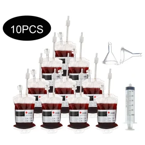 Sacchetti di sangue di Halloween da 350 ml per bevande, sacchetti di sangue di vampiro, sacchetti per bevande energetiche, sacchetti di sangue potabili, oggetti di scena spaventosi di Halloween 1