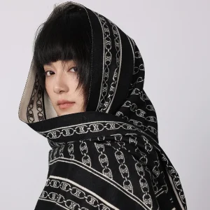 2025 Sciarpa di cashmere calda invernale per donna Stampa a catena Pashmina Scialle avvolgente Fazzoletto da collo Femminile Bufanda Echarpe Design Fascia per capelli 1