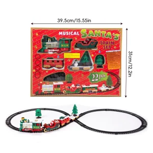 1 pezzo LED treno di Natale decorazione dell'albero di Natale accessori pista piccolo treno con musica set di treni di Babbo Natale regalo per bambini 1