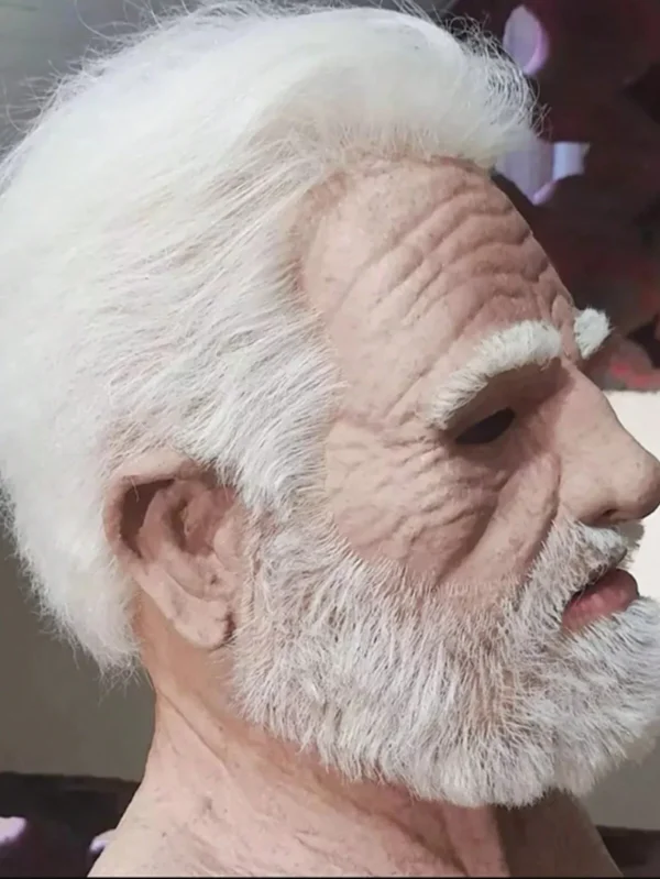 Maschera da uomo anziano di Halloween Simulazione di vicissitudini realistiche Maschera a pieno facciale Gioco di ruolo Copricapo da gioco per feste scolastiche 5
