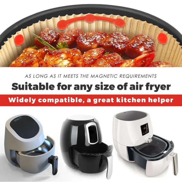 Magneti per friggitrice ad aria da 4 pezzi per tenere la friggitrice ad aria Carta pergamena Accessorio per friggitrice ad aria Supporto per rivestimento Parte di ricambio Prevenire la carta 6
