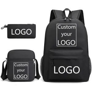 Nuovo LOGO in tre pezzi di alta qualità zaino personalizzato borsa a tracolla borsa per penne borsa da scuola zaino personalizzato LOGO 1