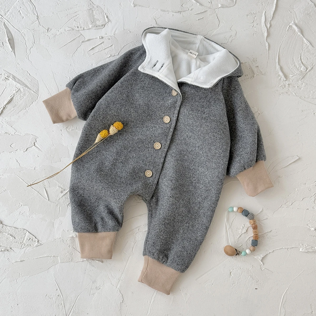 Inverno Neonato Ragazzi Ragazze Jumpsuite Carino Arcobaleno Stampato Manica Lunga con Cappuccio Bambino Pagliaccetti Onepiece Morbido Quotidiano Bambino Abbigliamento 3