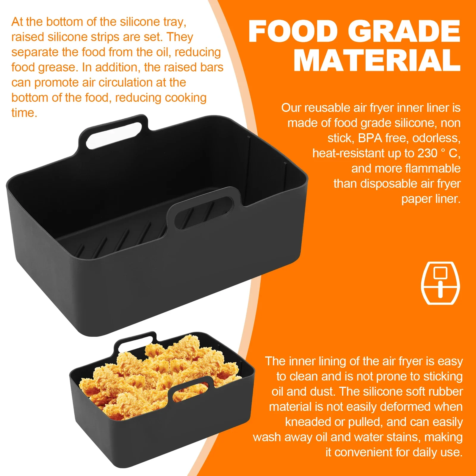 9X Heißluftfritteuse Zubehör Silikon-Einsatz Grillrostowo Ninja AF300EU AF400EU cottura accessori da forno gadget da cucina 4