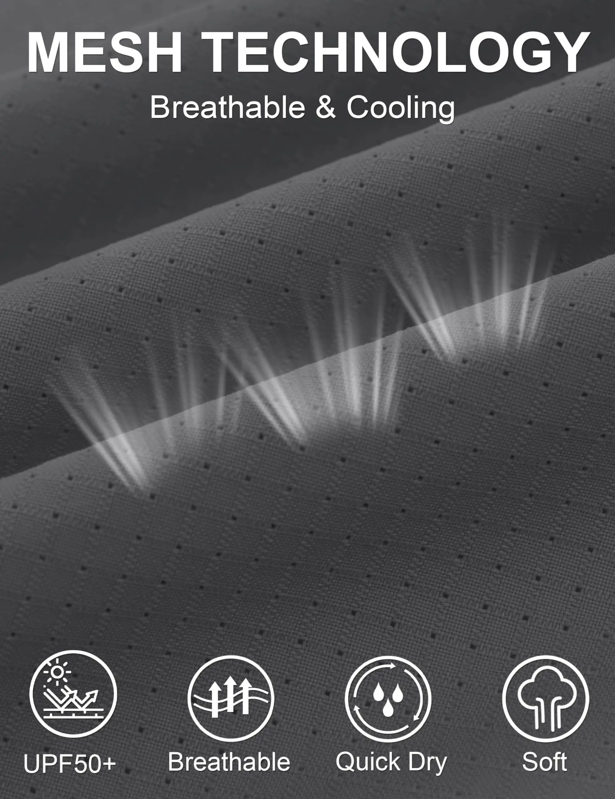 TACVASEN UPF 50 + magliette da pesca con protezione solare camicie da uomo a maniche lunghe ad asciugatura rapida Mesh camicie da lavoro traspiranti da trekking 6