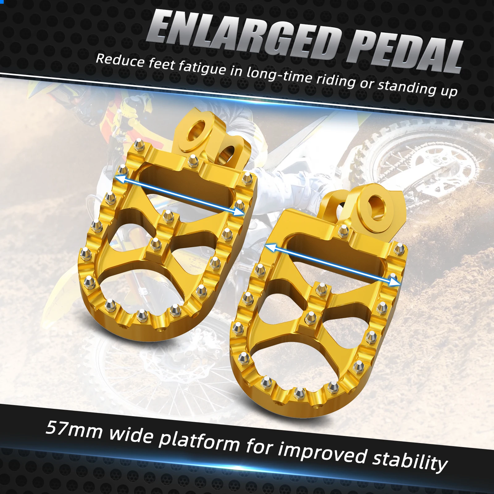 NICECNC Per Suzuki RMZ250 RMZ450 2010-2024 RMX450Z 2010-2019 RMZ 250 450 450Z Moto 57mm di Larghezza Ingrandito Pedane poggiapiedi 5