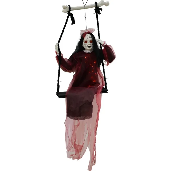 Altalena di Halloween Ragazza Fantasmi femminili viola Garze Fantasmi appesi Interni ed esterni Luogo horror Layout Room Fuga Puntelli 2