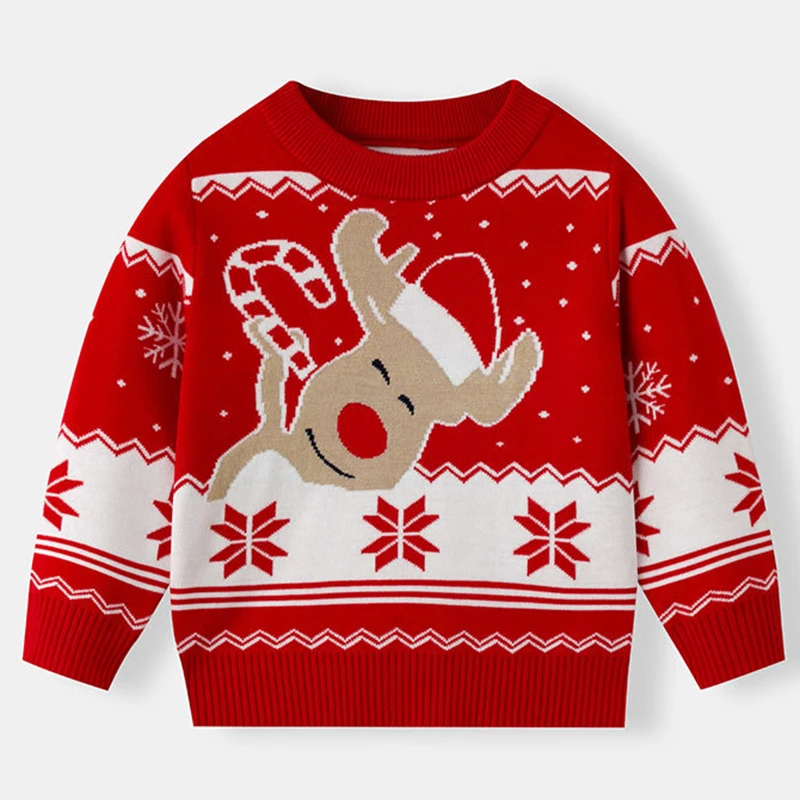 2025 Maglione adorabile Ragazzi Ragazze Simpatici pullover di Natale Autunno Inverno Babbo Natale Albero di Natale Bambini lavorati a maglia Maglieria calda e morbida 6