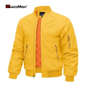 MAGCOMSEN Giacca bomber da uomo Cappotto imbottito invernale con cerniera calda Giacche da baseball casual Giacca a vento pilota Giacche college 1