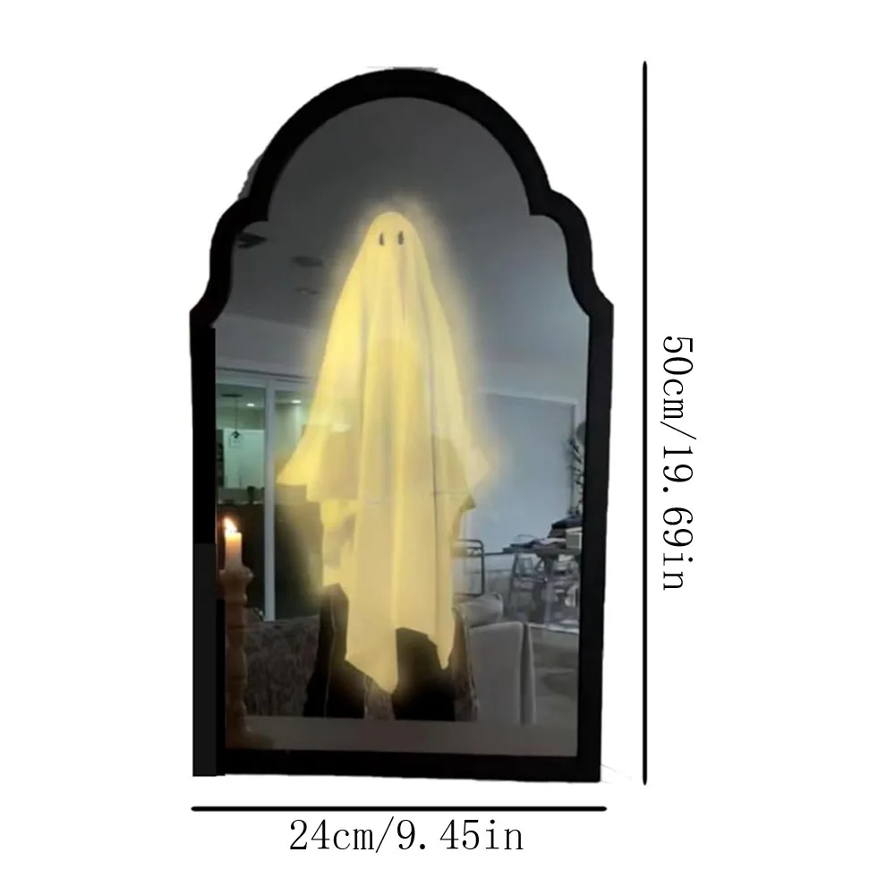 1 specchio fantasma ologramma USB per Halloween, fantasmi spaventosi spettrali per decorazioni di Halloween per interni, decorazioni per la stanza di Halloween 6