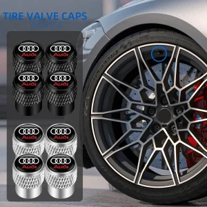 4 pz Auto Valvola Della Gomma Porta Aria Stelo Tappo di Copertura Spina CNC Per Audi A1 A3 A4 A5 A6 A7 S3 S4 S5 S6 RS3 RS4 RS5 RS6 Q3 Q5 Q7 1