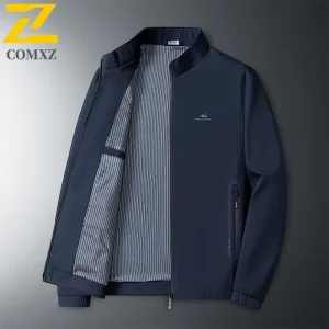 COMXZ 2025 Cappotto per papà Primavera Autunno Top Uomini di mezza età 2024 Nuovo abbigliamento autunnale Anziani Nonno Giacca casual 1