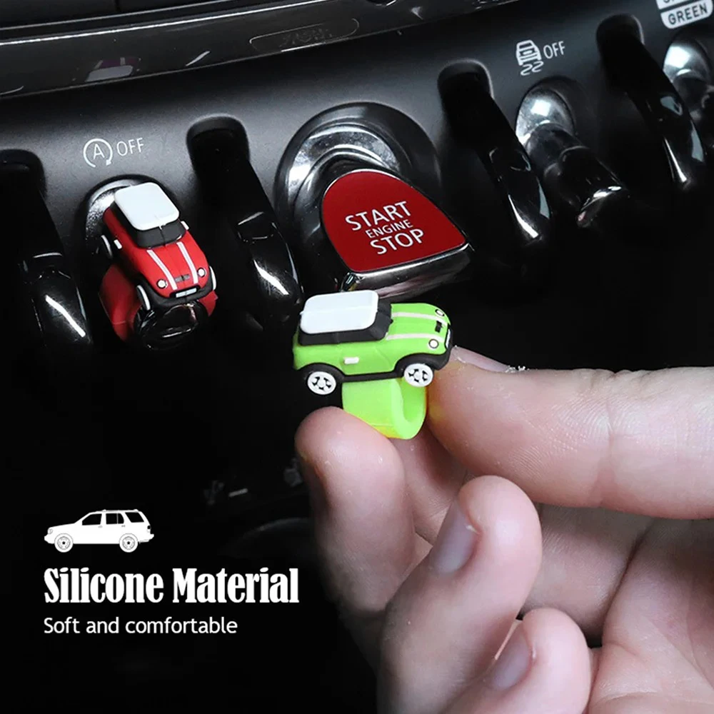 Anello pulsante in silicone per auto per BMW Mini Cooper Accessori Ornamenti interni Manopola modello automatico Decorazione protezione arresto avviamento motore 2