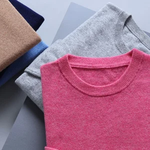 Nuovi uomini di moda pullover in cashmere maglione con colletto tondo autunno inverno caldo tinta unita maglioni lavorati a maglia allentati business casual top 1