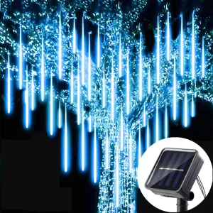 Luce solare a LED per pioggia di meteoriti, luce natalizia, impermeabile, decorazione da giardino fatato, ghirlanda stradale a LED per esterni, decorazione natalizia 1