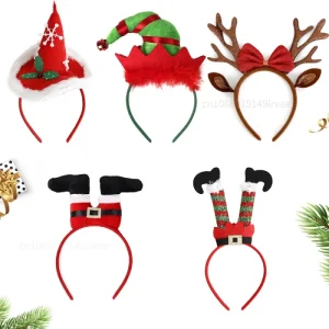 Fasce natalizie Divertenti fasce per capelli con gamba di Babbo Natale Regali di bomboniere per bambini di Natale Fascia per capelli Buon Natale Natal Navidad Decorazioni per feste 1
