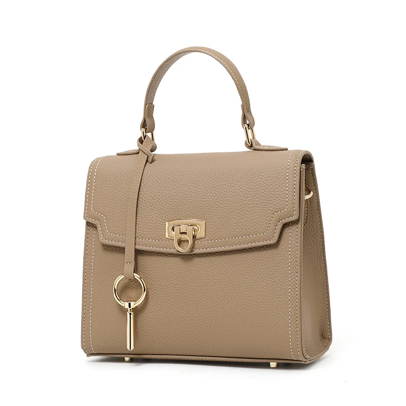 Borsa a tracolla in pelle di vacchetta con fascia per capelli da donna in pelle 2025 autunno e inverno nuovo stile popolare borsa versatile cross-bod 2