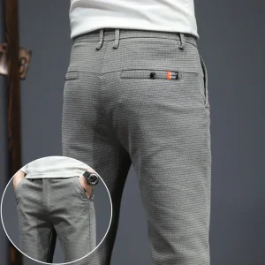 Pantaloni casual da uomo nuovi autunno inverno moda coreana pantaloni slim fit dritti elasticizzati pantaloni sportivi di alta qualità tinta unita maschile 1