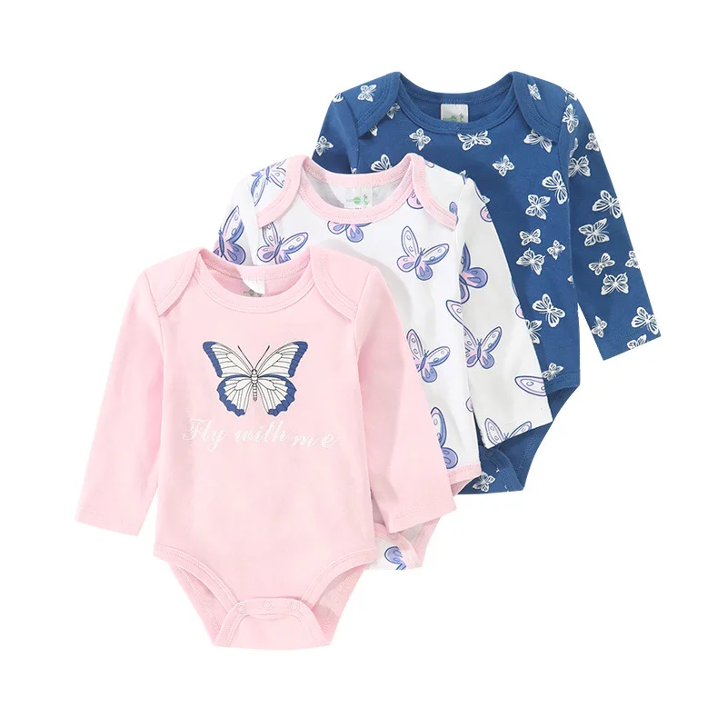 IYEAL 3 pz/lotto bambino manica lunga 100% cotone vestiti neonati maschi ragazze Body 0-12 mesi neonato Bebe tuta abbigliamento 3