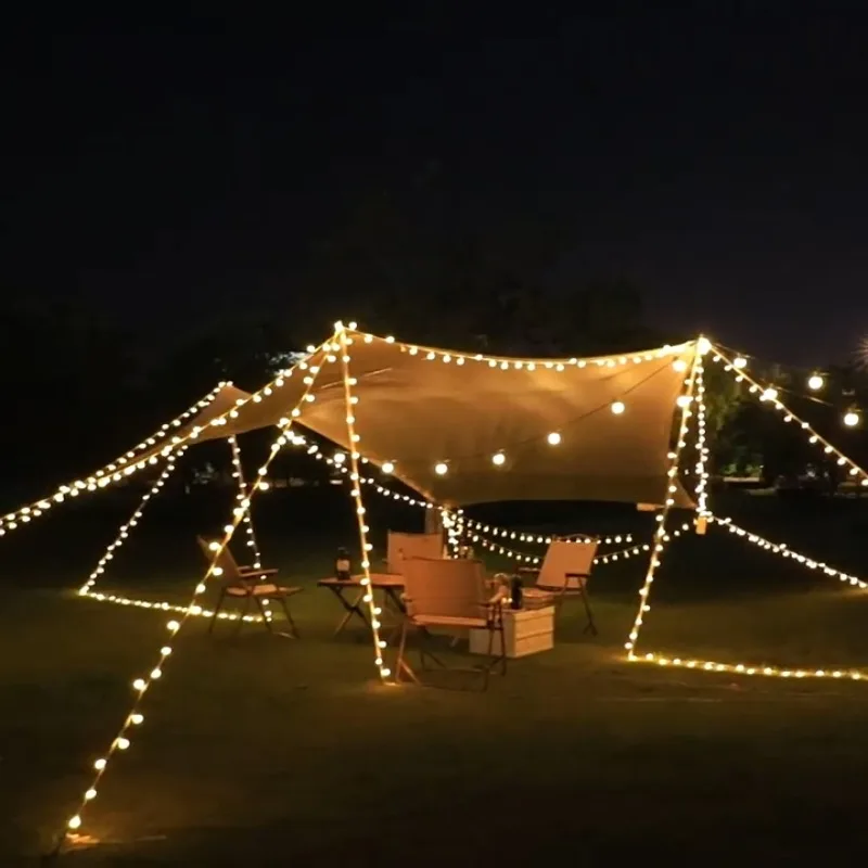 Luci a stringa solari a LED da 12 m Luci a globo di cristallo impermeabili per esterni con 8 modalità di luce da giardino per decorazioni per alberi di feste in patio 6