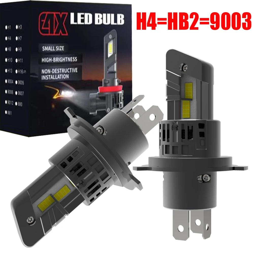 2x H4 HB2 9003 Faro A Led Canbus Nessun Errore Lampadina Per Auto Ad Alta Potenza Bianco Fendinebbia Diodo Lampada 12v 55w Per Dodge Calibre 2006 ~ 2023 5
