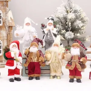 2024 Nuove decorazioni natalizie Ornamenti per feste a casa Simpatiche bambole di Babbo Natale in piedi Regali di Natale 1