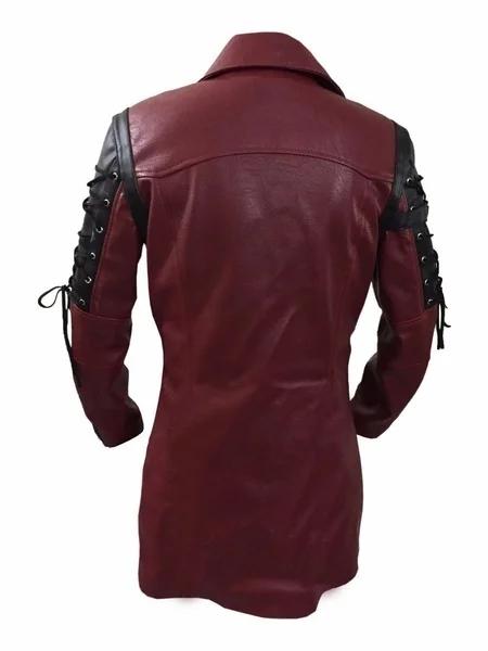 Nuova giacca da uomo in pelle Trench gotica Steampunk giacca da motociclista stile Punk giacca da moto autunno inverno 3