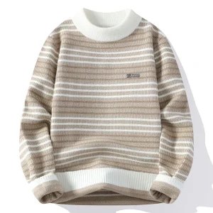 Nuovo maglione lavorato a maglia casual alla moda a righe sottili Pullover da uomo 2025 Caldo moda casual Autunno e inverno Elegante pendolarismo Top 1