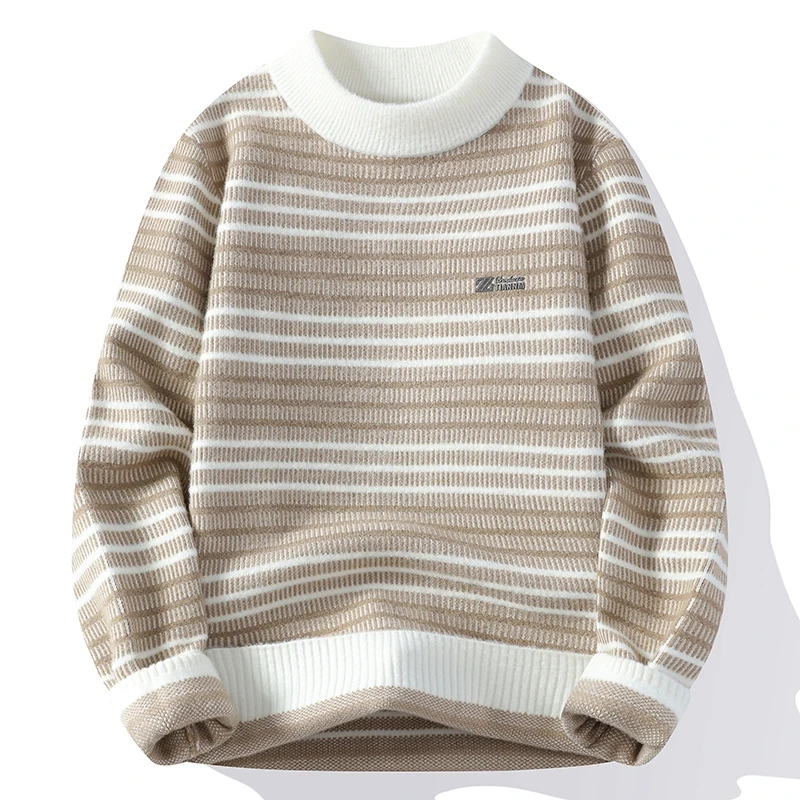 Nuovo maglione lavorato a maglia casual alla moda a righe sottili Pullover da uomo 2025 Caldo moda casual Autunno e inverno Elegante pendolarismo Top 1