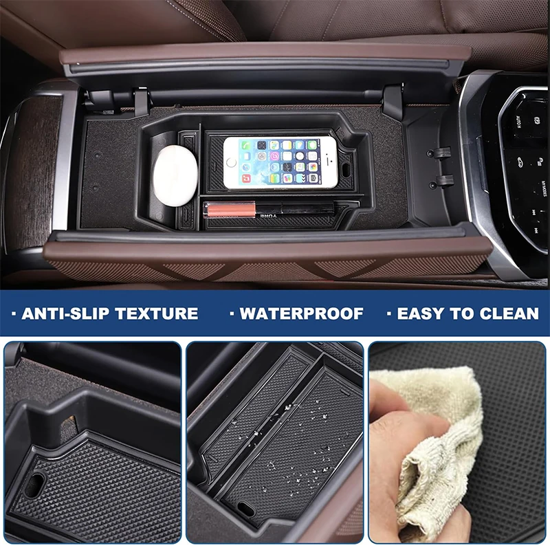 Per BMW Serie 7 G70 2022-2024 ABS Auto Bracciolo di Controllo Centrale Scatola di Immagazzinaggio Organizzatore Stivaggio Riordino Accessori Interni Auto 6
