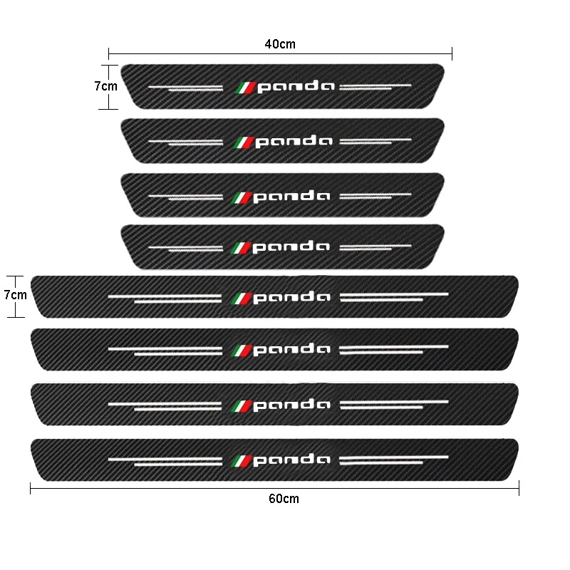 Per Fiat Panda Auto Piatto Dello Scuff Soglia Della Porta Davanzale Adesivi Auto Pannello di Copertura Passo di Protezione Scratch Auto Tuning Accessori 4