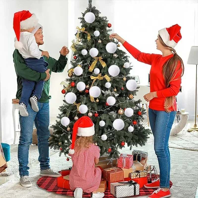 54/6PCS Palline di Natale in Schiuma Bianca per Albero di Natale Appeso Palla Ornamenti Pendenti per Matrimonio Capodanno Festa Decorazioni per la Casa Forniture 5