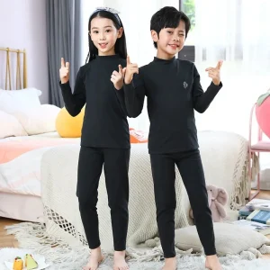Set di abbigliamento termico per bambini Bambini Autunno Inverno Completo intimo Ragazze Ragazzi Pigiama + Pantaloni 2 pezzi Adolescente Nessuna traccia Indumenti da notte caldi 1