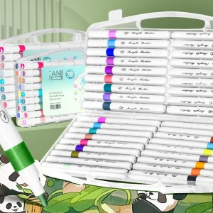 12/24/48/80 colori pennarello acrilico set penna per graffiti artistico con testa morbida forniture di cancelleria a base d'acqua opache impermeabili 1