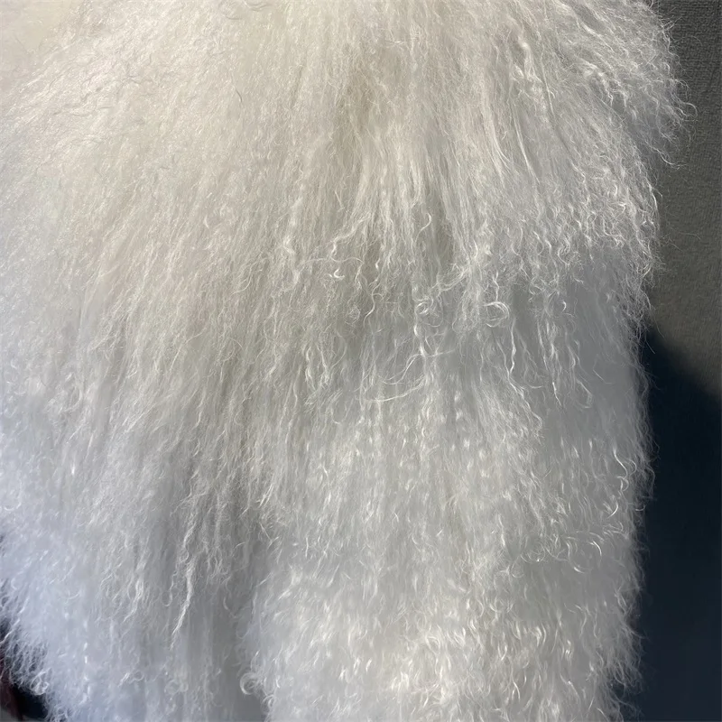 Nuovo inverno autunno moda vera giacca di pelliccia da donna genuina pelliccia di pecora della Mongolia 6