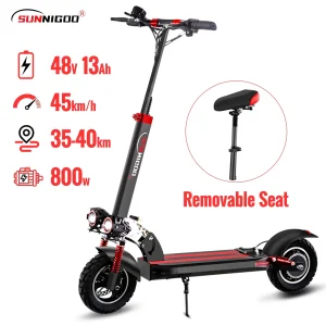 Scooter elettrico SUNNIGOO per adulti 10 pollici fuoristrada 48V batteria al litio velocità massima 45 km/h sedile rimovibile pieghevole E Scooter 1