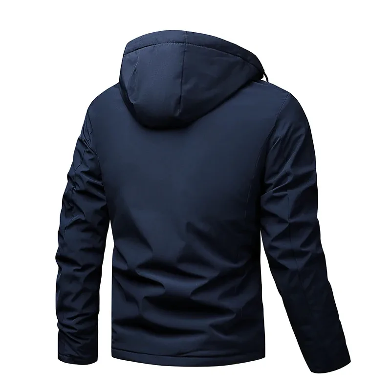 Abbigliamento da uomo casual primavera e autunno con cappuccio e giacca a vento in pile e giacca a vento da volo 4