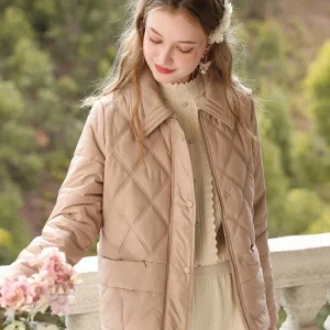 I BELIEVE YOU giacca da donna con colletto rovesciato 2024 inverno nuova giacca trapuntata imbottita in cotone caldo antivento corta allentata 2234155370 1