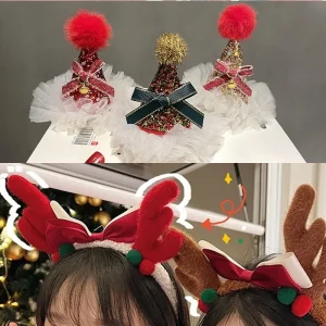 Simpatiche fermagli per capelli natalizi Decorazione per feste Fascia natalizia Accessori per la testa Decorazione per forcina natalizia Copricapo Navidad 1