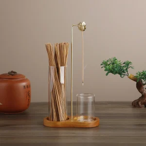 Portaincenso in vetro per bastoncini Burne di incenso volante anti-canna con clip in metallo e stoccaggio di incenso per decorazioni per la casa yoga 1