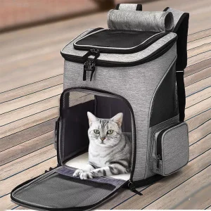 Zaino da trasporto per gatti traspirante Zaino pieghevole per trasporto di animali domestici Borsa da viaggio espandibile di grande capacità creativa per cani gatti 1