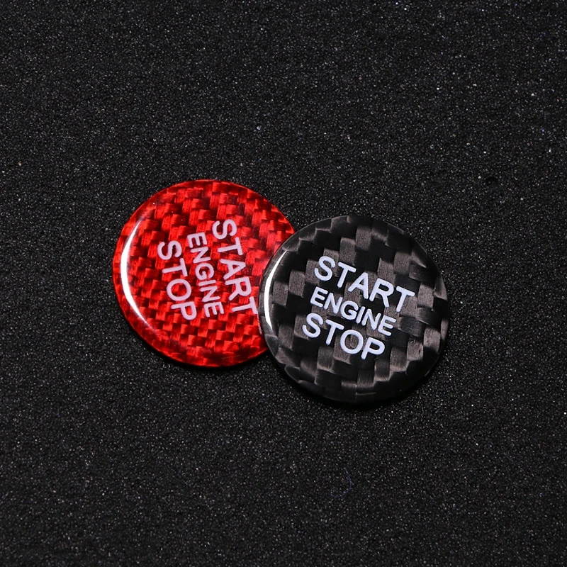In Fibra di carbonio Per Audi A3 A4 A5 A6 C5 C6 Q5 Q7 S3 S6 S7 Auto Motore Start Stop Pulsante Trim Adesivo Portachiavi Accessori Interni 5