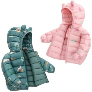 Ragazze ragazzi giacche bambini Cartoon Print dinosauri piumini bambini primavera autunno capispalla antivento abbigliamento Casual invernale per bambini 1