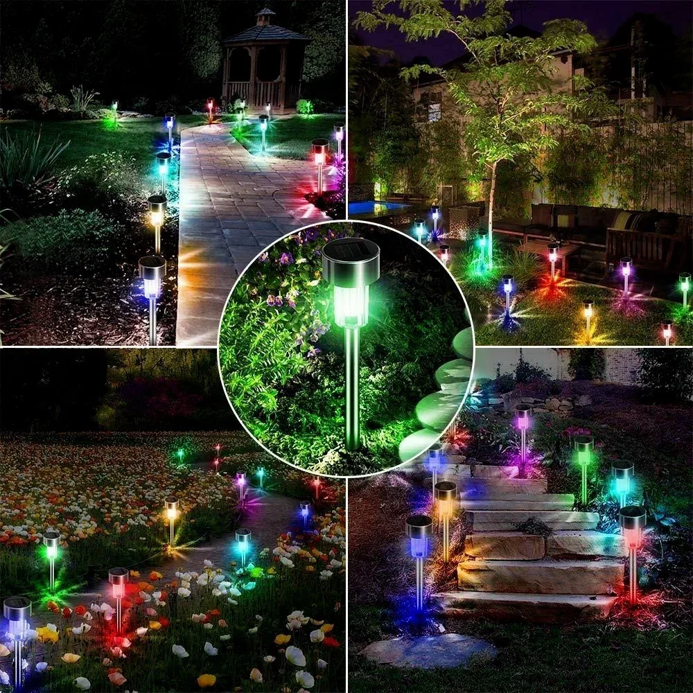 Luci solari per esterni Luci da giardino Lampada ad energia solare Lanterna Illuminazione paesaggistica impermeabile Decorazione del giardino del prato del cortile 6