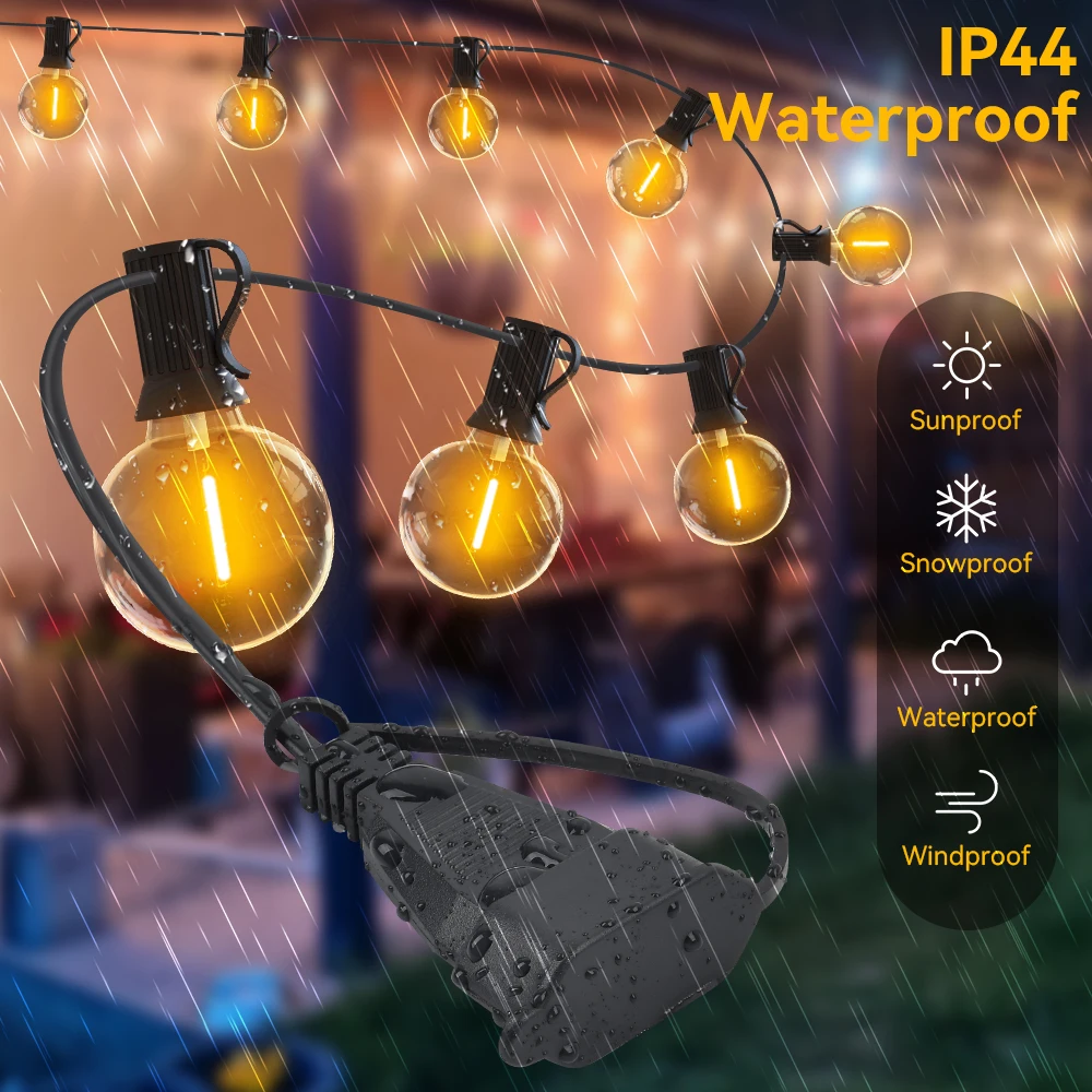 Stringhe di luce a LED G40 Ghirlanda di luce IP44 Stringa di luce per patio 15M 30M 36M Luci da giardino Luci decorative per esterni per matrimonio 1