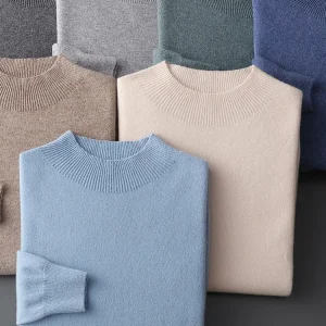 2025 Autunno Inverno Uomo Maglione di lana Pronto da indossare di prima linea Pullover Collo a lupetto Manica lunga Maglione casual Camicia in maglia di pura lana 1