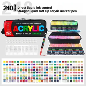12-240 colori Set penne per vernice acrilica matita pennello pennarelli penna professionale pittura su roccia Natale forniture d'arte fai da te cancelleria 1